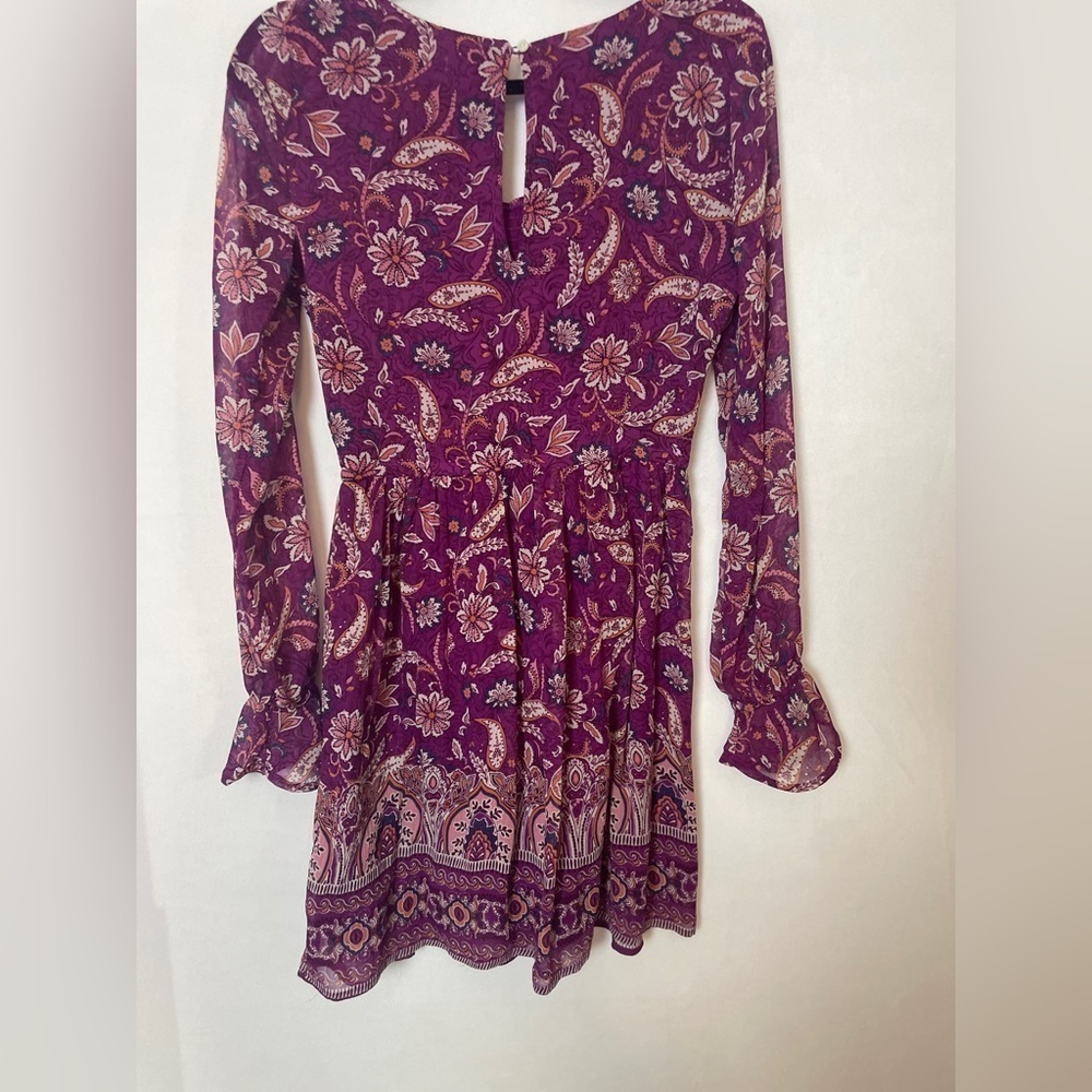 Hollister Purple Y2K Cottagecore Floral Flowy Dress Size Medium - Picture 3 of 11